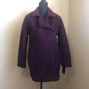 JONES NEW YORK Coat Maroon Winter Burgundy Jacket